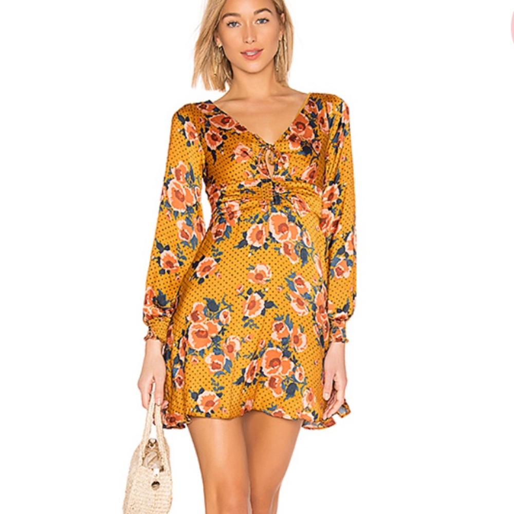 Free People Morning Light Mini Dress in Yellow 0